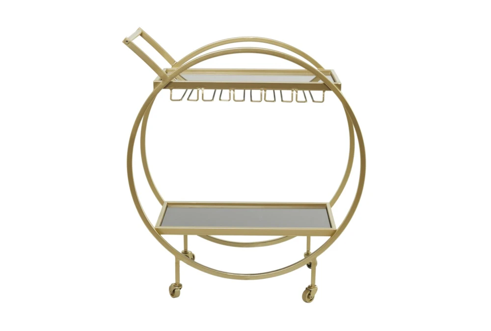 Gold Rolling Round Bar Cart 3 Gold Rolling Round Bar Cart - Image 3