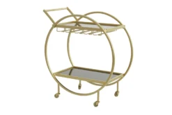 Gold Rolling Round Bar Cart 12 Gold Rolling Round Bar Cart -Home Furniture 299637 front 04