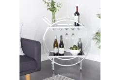 Silver Rolling Round Bar Cart -Home Furniture 299638 room 85