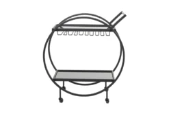 Black Rolling Round Bar Cart 15 Black Rolling Round Bar Cart -Home Furniture 299639 back 82