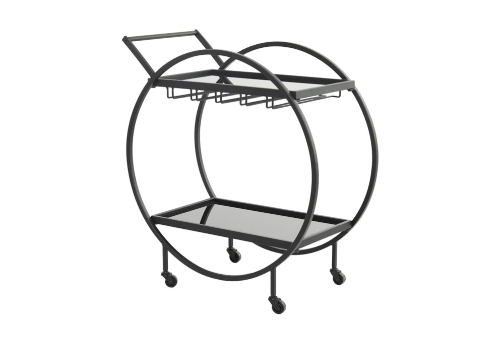 Black Rolling Round Bar Cart 2 Black Rolling Round Bar Cart - Image 2