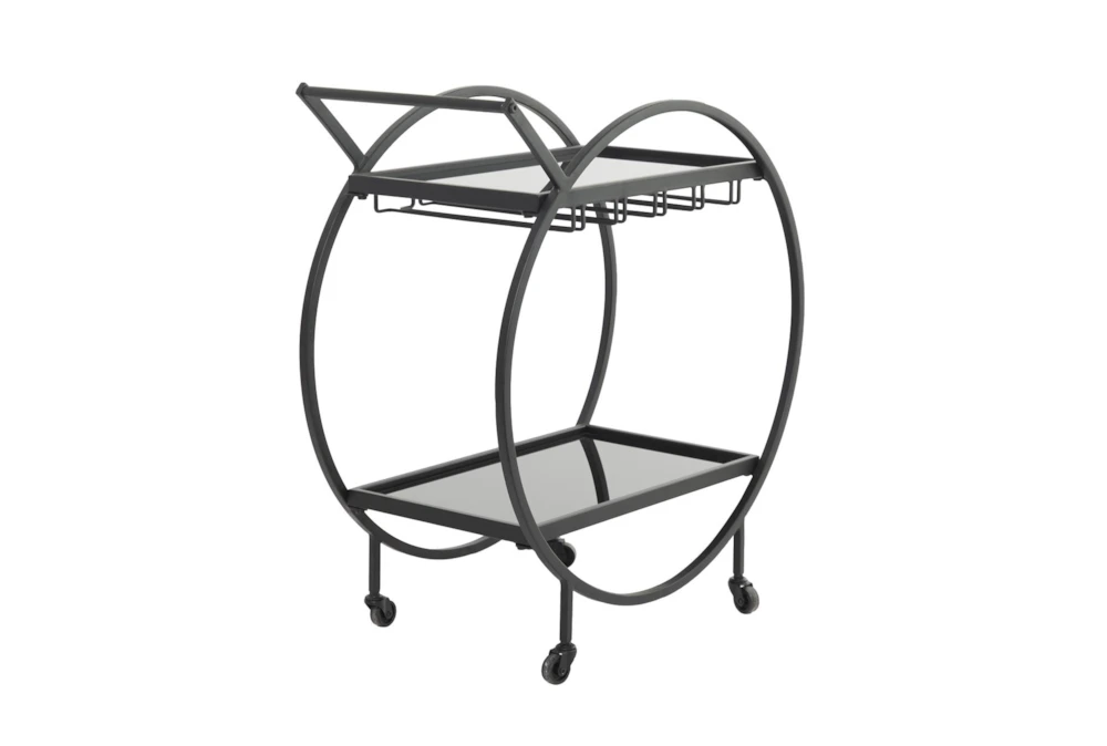 Black Rolling Round Bar Cart 3 Black Rolling Round Bar Cart - Image 3