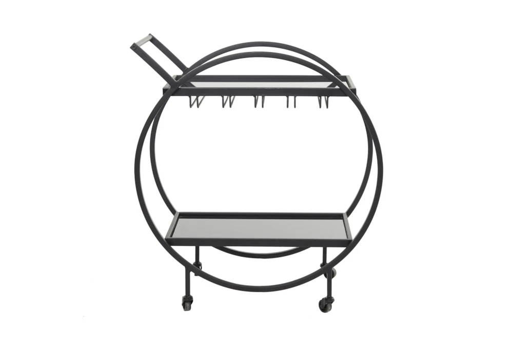 Black Rolling Round Bar Cart 4 Black Rolling Round Bar Cart - Image 4