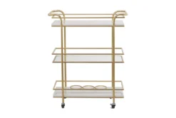 Gold Glam Marble Rolling Bar Cart -Home Furniture 299643 back 82