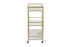 Gold Glam Marble Rolling Bar Cart -Home Furniture 299643 gold marble bar cart material 76