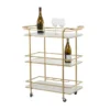 Gold Glam Marble Rolling Bar Cart