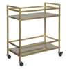 Chauncey Gold Finish Rolling Bar Cart