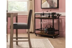 Chauncey Black Rolling Bar Cart -Home Furniture 299649 black metal bar cart room 87