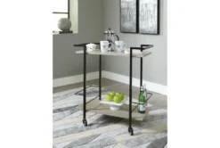 Juan Brown/Black Rolling Bar Cart -Home Furniture 299653 brown melamine bar cart room 85