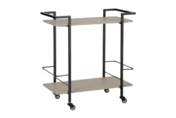 Juan Brown/Black Rolling Bar Cart