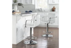 Troy White Adjustable Barstool -Home Furniture 299713 white metal bar stool room 86