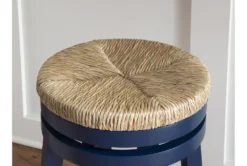 Bethany Sea Grass Navy Swivel Barstool -Home Furniture 299754 blue wood bar stool detail 44
