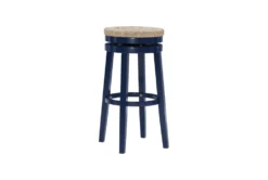 Bethany Sea Grass Navy Swivel Barstool