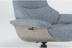 Raiden Blue Reclining Swivel Chair & Ottoman -Home Furniture 300129 blue fabric chair and ottoman set detail 45