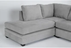 Bonaterra Dove 127" 2 Piece Sectional With Right Arm Facing Queen Sleeper Sofa,Left Arm Facing Corner Chaise & Storage Ottoman -Home Furniture 300155 grey fabric sectional corner chaise detail 46