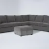Bonaterra Charcoal 127" 2 Piece Sectional With Left Arm Facing Queen Sleeper Sofa & Storage Ottoman