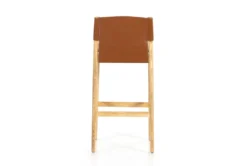 Saddle Leather Bar Stool -Home Furniture 301054 brown leather bar stool back 82