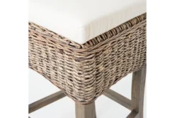 Grey Banana Leaf Counter Stool W/Cushion -Home Furniture 301061 grey cotton counter height stool detail 46