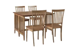 Hopper Walnut 47" Drop Leaf Dining Set For 4