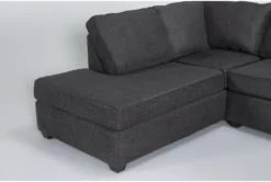 Mathers Slate 125" 2 Piece Sectional With Right Arm Facing Sofa Chaise, Left Arm Facing Corner Chaise & Storage Ottoman -Home Furniture 301484 grey fabric living room set detail 45