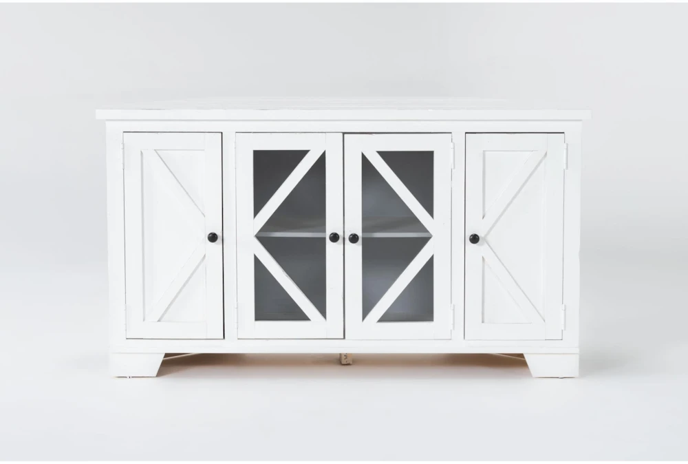 Sinclair White 58" Corner Tv Stand 1 Sinclair White 58" Corner Tv Stand