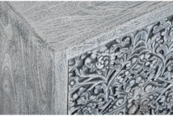 Grey Carved Wood Accent Table -Home Furniture 303589 grey wood chest detail 47