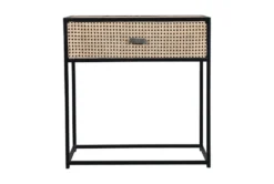Cane + Metal Accent Table -Home Furniture 303601 brown wood accent table detail 45