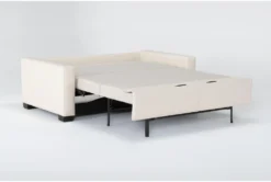 Mackenzie White Leather 74" Queen Sofa Sleeper -Home Furniture 303878 white leather sleeper side 19