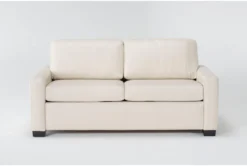 Mackenzie White Leather 74" Queen Sofa Sleeper