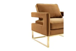 Evelyn Cognac Velvet Accent Chair -Home Furniture 304040 brown fabric accent chair detail 44
