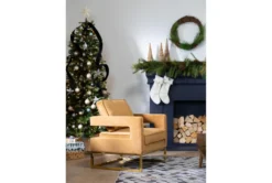 Evelyn Cognac Velvet Accent Chair -Home Furniture 304040 brown fabric accent chair room 87