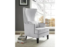 Talia Silver Croc Highback Accent Chair -Home Furniture 304060 silver fabric accent chair room 85