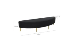 Bridgette Black Queen Velvet Bench 6 Bridgette Black Queen Velvet Bench -Home Furniture 304166 black fabric bench detail 03
