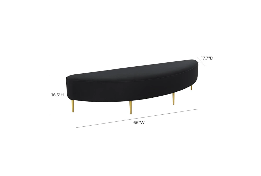 Bridgette Black Queen Velvet Bench 3 Bridgette Black Queen Velvet Bench - Image 3