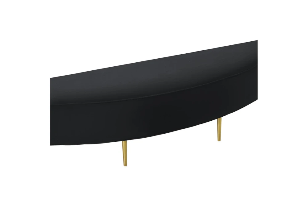 Bridgette Black Queen Velvet Bench 2 Bridgette Black Queen Velvet Bench - Image 2