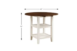 Myan Drop Leaf 44" Counter Height Table -Home Furniture 304354 white wood counter height table detail 44