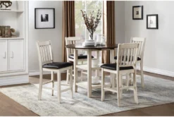 Myan Drop Leaf 44" Counter Height Table -Home Furniture 304354 white wood counter height table room 85