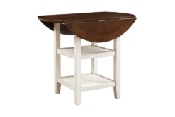 Myan Drop Leaf 44" Counter Height Table -Home Furniture 304354 white wood counter height table side 14 1