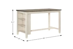 Fideo White 60" Counter Height Table 9 Fideo White 60" Counter Height Table -Home Furniture 304387 white wood counter height table detail 44