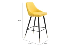 Modern Yellow Bar Stool -Home Furniture 304440 yellow metal bar stool detail 49