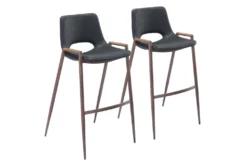 Modern Black Bar Stool Set Of 2