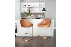 Contemporary Tan Counter Stool -Home Furniture 304459 beige metal dining chair room 86