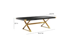 Adeline Black Lacquer 95" Dining Table -Home Furniture 304675 black wood dining table detail 45