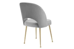 Shirley Light Grey Velvet Dining Chair -Home Furniture 304676 grey fabric dining chair back 82