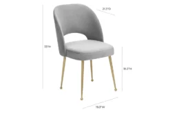 Shirley Light Grey Velvet Dining Chair -Home Furniture 304676 grey fabric dining chair detail 44