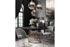 Shirley Light Grey Velvet Dining Chair -Home Furniture 304676 grey fabric dining chair room 87