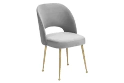 Shirley Light Grey Velvet Dining Chair