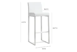 Mark White Stainless Steel Barstool Set Of 2 -Home Furniture 304736 white fabric bar stool detail 44