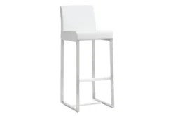 Mark White Stainless Steel Barstool Set Of 2