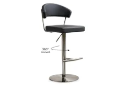 Cam Black On Black Adjustable Steel Barstool -Home Furniture 304768 black fabric bar stool detail 51